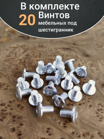 Винт мебельный 6х10 плоский под шестигранник DIN7420,20 шт фото 4