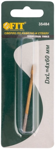 Сверло по кафелю и стеклу 4реж.кромки, титан.покр. 4х60 мм фото 4