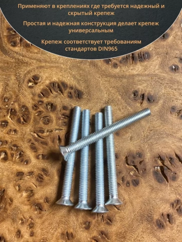 Винт потайной оцинкованный 3х30 DIN965, 100 шт. фото 4