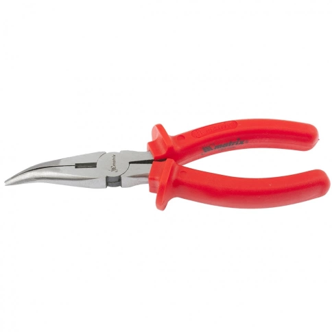 Длинногубцы Econom, изогнутые шлифованные, пластмассовые рукоятки 200 мм Matrix фото 1