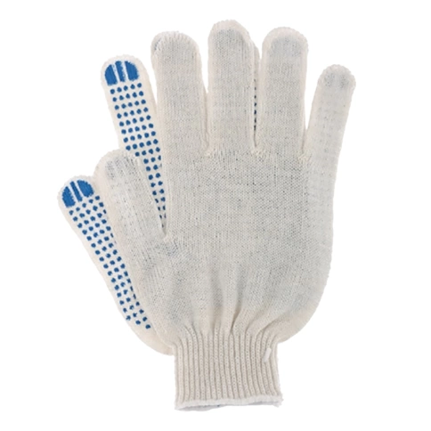 Перчатки трикотажные с ПВХ точкой, с окантовкой, 10 класс, Россия фото 1