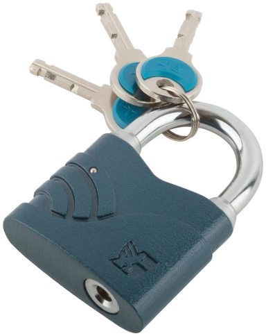 Замок навесной Блюз синий 60х48 мм стальная дужка 9 мм (2758) фото 2