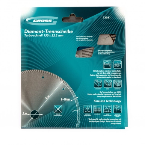 Диск алмазный турбо с лазерн.перфорац. сухое резание Gross фото 12