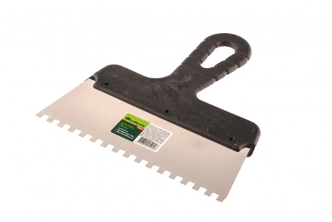 Шпатель из нерж.стали 300 мм зуб пластмас.ручка Сибртех фото 1