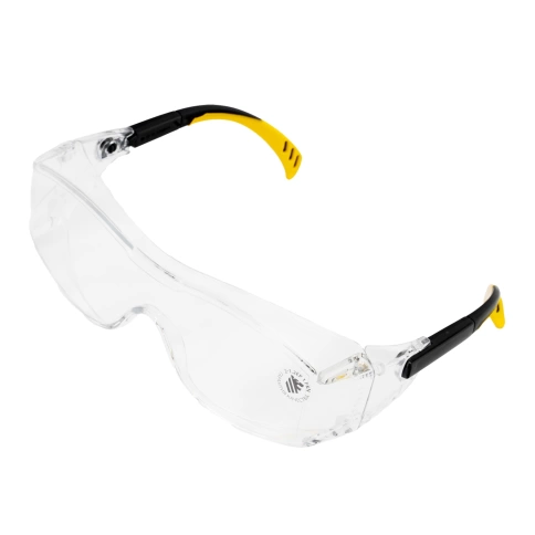 Очки защитные открытые. поликарбонатные. прозрачн. увелч. регулир. дужки Denzel фото 1