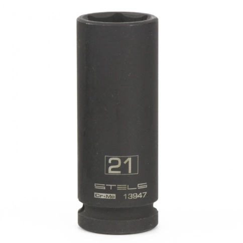 Головка ударная удлиненная 6-гранная 21 мм CrMo 1/2 Stels фото 1