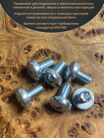 Винт с полукруглой головкой ОЦ DIN7985, 10 шт. фото 87