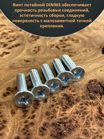 Винт потайной оцинкованный 10х20 DIN965 фото 4