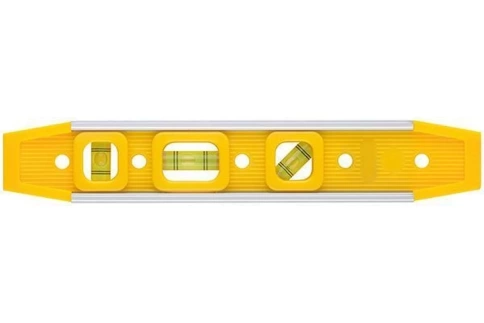 Уровень Торпедо 3 глазка 225 мм пластик.,алюмин. рамка, магнитн. фото 1