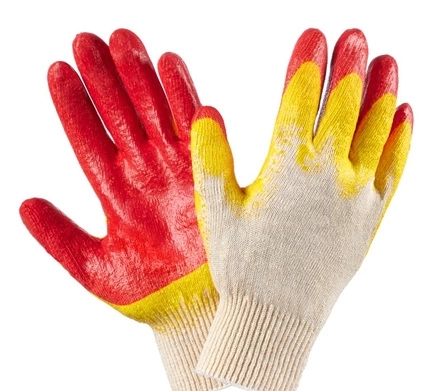 Перчатки х/б с двойным латексным покрытием Люкс фото 1