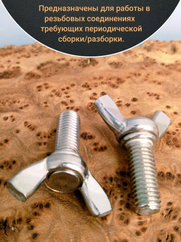 Винт-барашек М10х25 мм ,нержавеющая сталь DIN 316 (5 шт.) фото 3