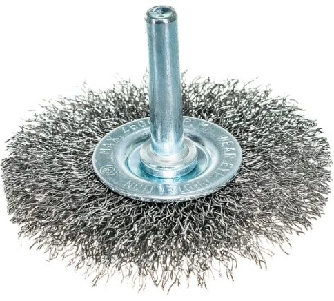 Щетка для дрели "Плоская", со шпилькой, вит.проволока 0,3мм, 100 мм Сибртех фото 1