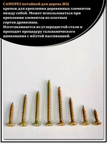 Саморезы по дереву М4,5 ЖЦ набор 1 ( 180 шт) фото 4