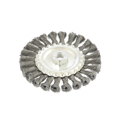 Щетка для УШМ "Плоская", кручен.проволока 0,35мм, 75 мм М14 Matrix фото 2