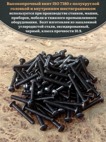 Винт чёрный 4х30 ISO 7380 под шестигранник к.п.10.9 фото 15