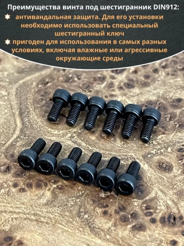 Винт высокопрочный М2,5х4 мм к.п.12.9 черный DIN912 фото 4