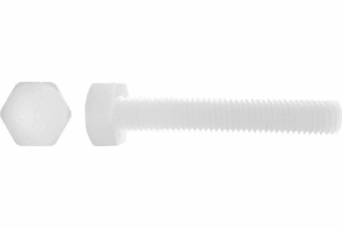 Болт полиамидный 10х50 мм DIN 933 (пластик), 50 шт. фото 4