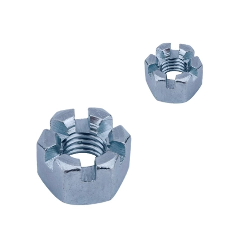 Гайка корончатая (прорезная) М10 DIN 935 оцинкованная, 250 шт. фото 2