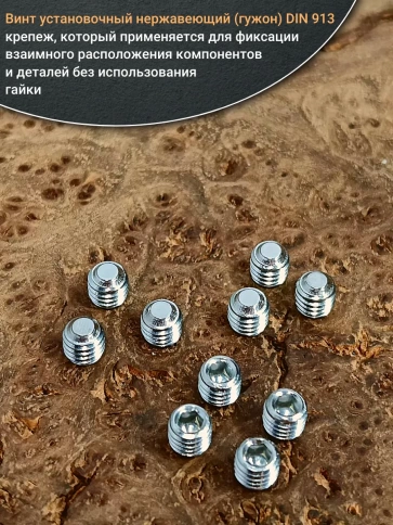 Винт установочный нержавеющий 4х5 DIN913 (гужон) фото 4