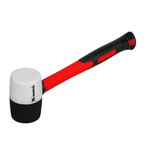 Киянка резиновая черно-белая, фиберглассовая ручка 450гр Matrix фото 1