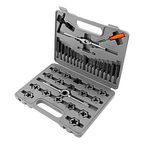 Набор метчиков и плашек М3-М12 плашко-метчикодержатель 40 шт пластм. бокс Sparta фото 1