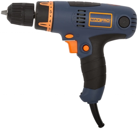 Дрель-Шуруповерт эл.320 Вт; 0-750 об/мин, подсв.,быстрозажимн.патр., резин.вст.MAX-PRO фото 1