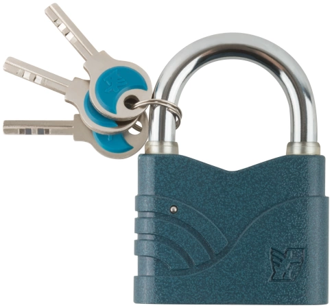 Замок навесной Блюз синий 70х54 мм стальная дужка 10 мм (2759) фото 1