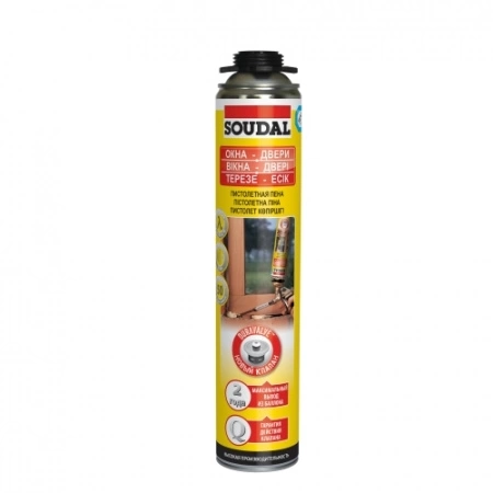 Пена Soudal пистолетная Yellow лето 12*750 мл фото 1