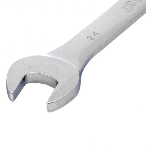 Ключ комбинир.трещоточный зеркальный хром 24 мм CrV Matrix фото 2