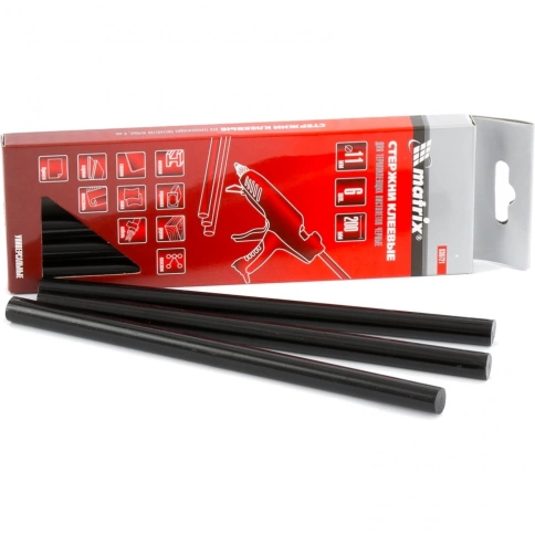 Стержни клеевые 11х200 мм черные 6шт. Matrix фото 1