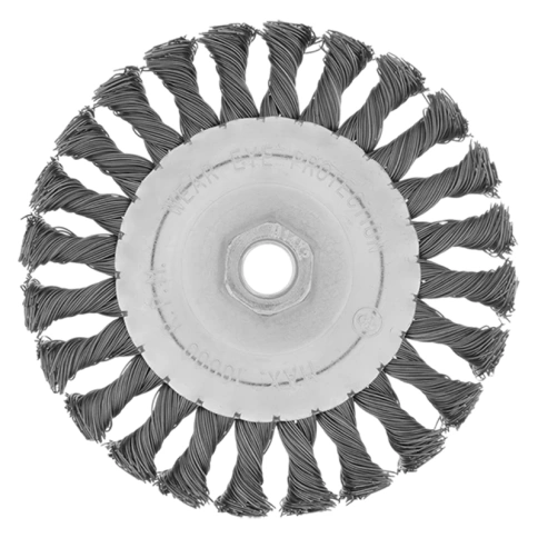 Щетка для УШМ "Плоская", кручен.проволока 0,5мм, 125 мм М14 блистер CUTOP Profi фото 2