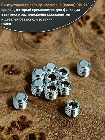 Винт установочный нержавеющий 4х5 DIN913 (гужон) фото 9