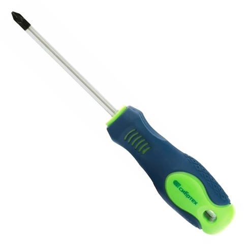 Отвертка PZ1x80 мм, CrV, двухкомпонентная рукоятка Сибртех фото 1