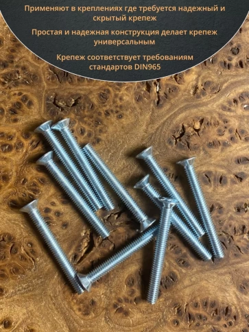 Винт потайной оцинкованный 4х40 DIN965, 10 шт. фото 4