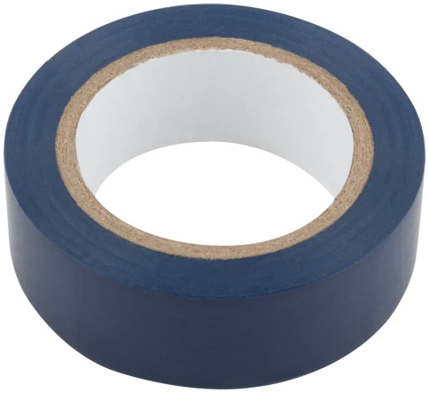 Изолента ПВХ самозатухающая 19 мм х 0,13 мм х 10 м синяя фото 1