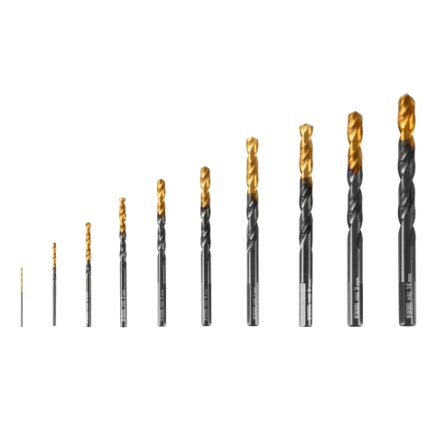 Набор сверл по металлу HSS-Tin Golden Tip 1-10мм 10шт. Denzel фото 1