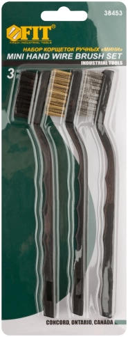 Корщетка-мини, набор 3 шт., сталь/нейлон/латунь 175 мм фото 2