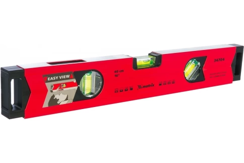 Уровень алюминиевый фрезер.магн.усил. 3 глазка (1 зеркальн.)  400 мм Matrix фото 1