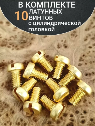 Винт 3х6 латунный с цилиндрической головкой DIN84,10 шт фото 5