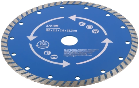 Диск отрезной алмазный турбо (сухая и влажная резка) 180х2,2х7,0х22,2 мм фото 2