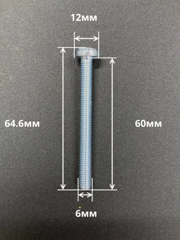 Винт с полукруглой головкой М6х60 ОЦ DIN7985, 100 шт. фото 2