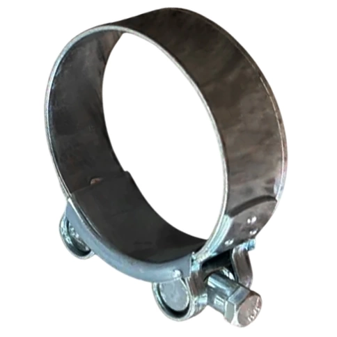 Хомут одноболтовый силовой 74-79 мм, оцинкованный фото 1