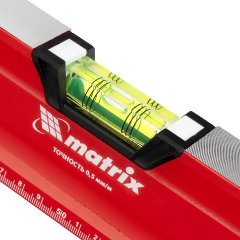 Уровень алюминиевый, фрезерованный, магнитный, 3 глазка (1 зеркальн.) 1000 мм, Matrix фото 2