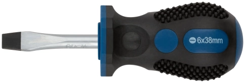 Отвертка Универсал, CrV сталь, прорезиненная ручка, Профи 6х38 мм SL фото 1