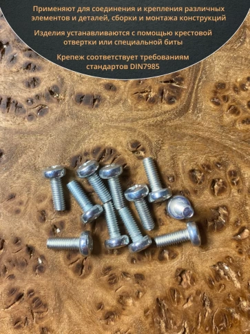 Винт с полукруглой головкой ОЦ DIN7985, 10 шт. фото 131