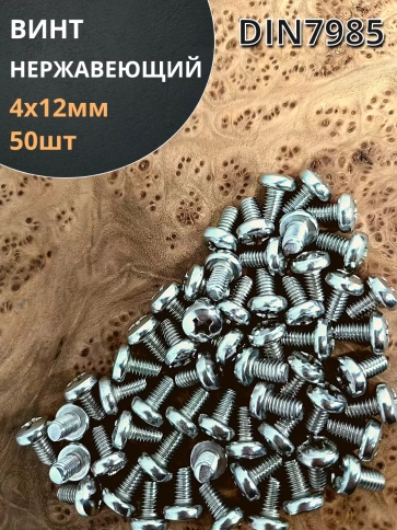 Винт нержавеющий 4х12 мм РН DIN7985 фото 1