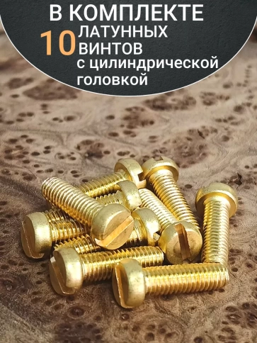 Винт 4х16 латунный с цилиндрической головкой DIN84,10 шт фото 4