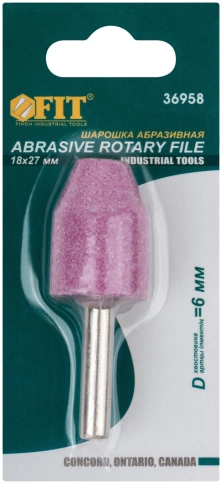 Шарошка абразивная по металлу, хвостовик 6 мм, цилиндр со скосом 18х27 мм фото 3