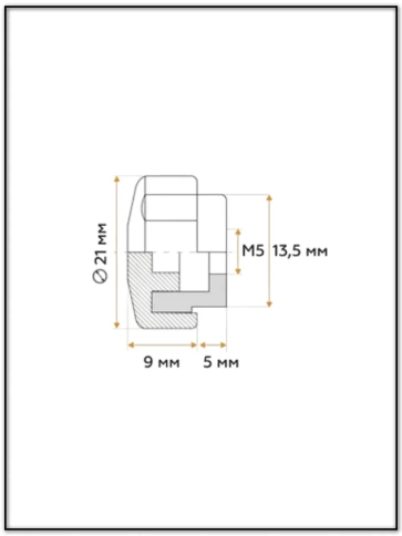Ручка фиксатор барашек разборный d21 с гайкой М5 фото 2