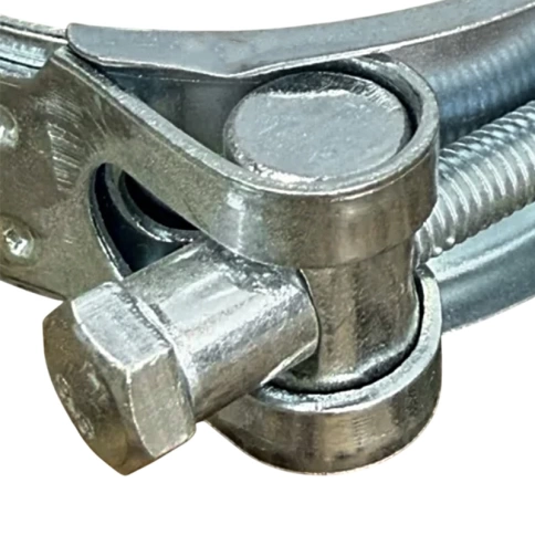 Хомут одноболтовый силовой 74-79 мм, оцинкованный фото 2